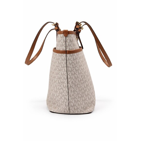 Michael Kors Winston Medium Signature Tote Vanilla Acorn Brown Zip w/ - Picture 4 of 15